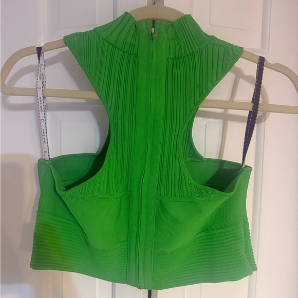 Hervé Léger 2021 Green Ribbed Crop Top • Size M • Designer - Picture 7 of 10